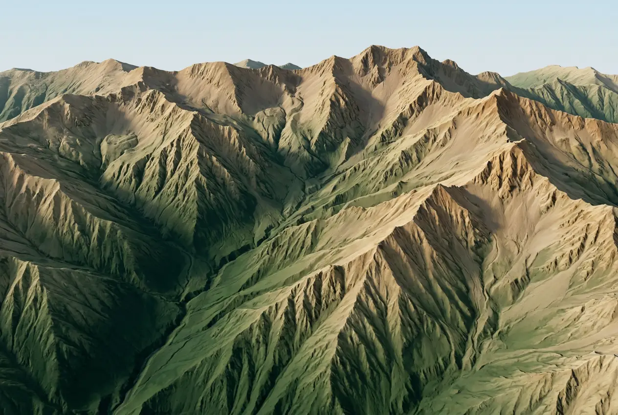 Digital terrain model showing measured elevation across a mapped site